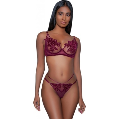 Be Wicked Evangeline Bra Set Bordeaux – Zboží Dáma