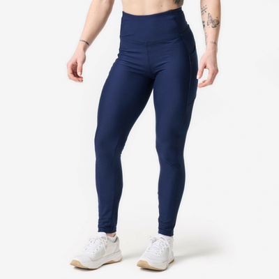 DOMYOS Dámske fitness legíny s vreckom na mobil námornícke modré