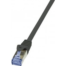LogiLink CQ3023S Patch, kat.6A S/FTP PIMF, 0,5m, černý