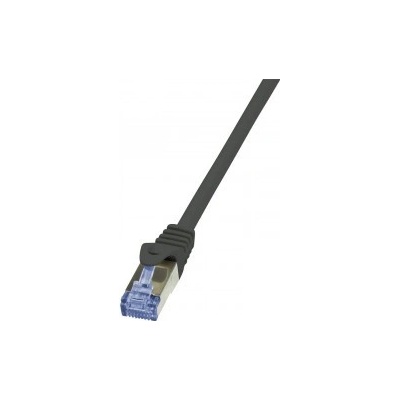 LogiLink CQ3023S Patch, kat.6A S/FTP PIMF, 0,5m, černý