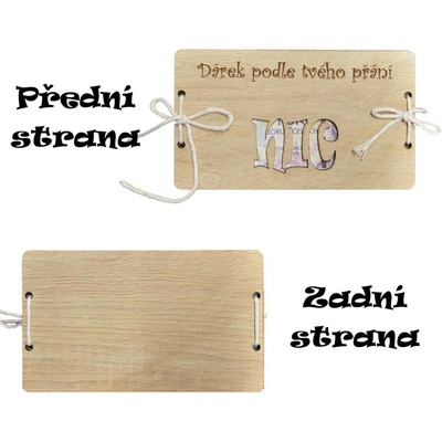 Dřevěná obálka na peníze - Dárek podle tvého přání - Nic