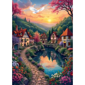 Alipson Puzzle - Puzzle The Village by the Water - 500 piese