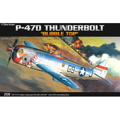 Academy Model Kit letadlo 12491 P-47D BUBBLE-TOP 36-12491 1:72