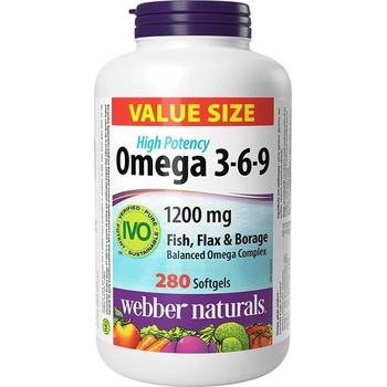 Webber Naturals Omega 3-6-9, 1200 mg, 280 софтгел капсули, Webber Naturals (3950 WN)