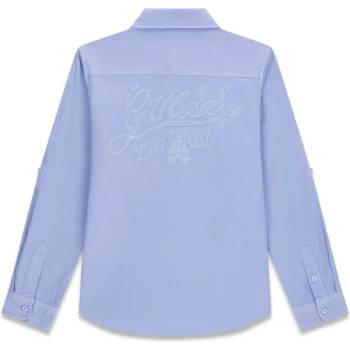 GUESS Изчистена елегантна едноцветна риза в синьо за момче Guess