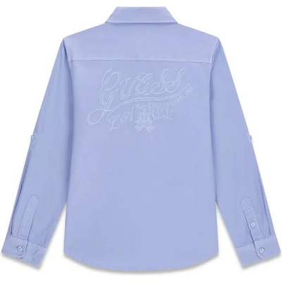 GUESS Изчистена елегантна едноцветна риза в синьо за момче Guess