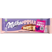 Milka Strawberry Cheesecake mléčná čokoláda z alpského mléka se sušenkou a jahodovou náplní 300 g