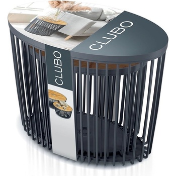 Prosperplast Set 2 univerzálnych oválnych košov CLUBO s bambusovými vekami 30 + 55 l antracit