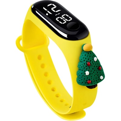 Nubi Детски часовник NUBKI Band Mi 9 Christmas Edition, Силиконова каишка, Водоустойчив, Жълт (Mi9-YELLOW)