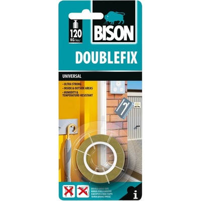 Bison Doublefix Obojstranná lepiaca páska univerzálna 1,5 m × 19 mm 36379