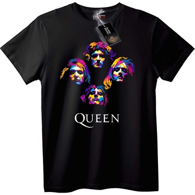 NOONEBRAND Тениска Queen Банда Цветни Лица - 4XL, Black