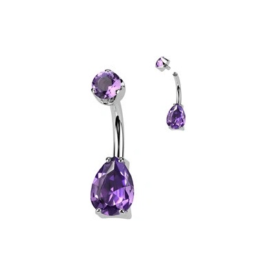 Šperky4U piercing do pupíku titan Amethyst TIT1550