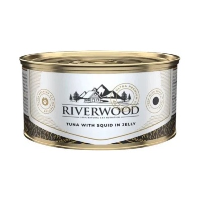 Riverwood - Висококачествена консервирана храна за котки над 1 година, с риба тон и сепия в желе, 85 гр. / 3 броя