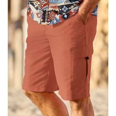 Atlas For Men Kapsáčové bermudy z mikrovlákna Terracotta Oranžová