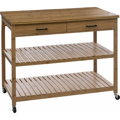5five Simply Smart Kuchyňský regál na kolečkách bambus 108 × 60 × 90 cm