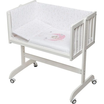 Interbaby Бебешка мини кошара Interbaby - Мече, със спален комплект, розов (CM024-02)