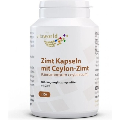 vitaworld Zimt Kapseln mit Ceylon-Zimt / Цейлонска канела, 100 капсули (01454855 VW)