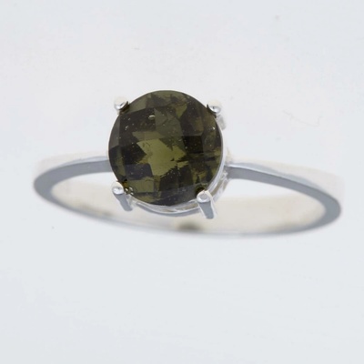 My Moldavite Stříbrný prsten s vltavínem 104