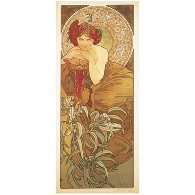 Pohled Alfons Mucha – Emerald, dlouhý