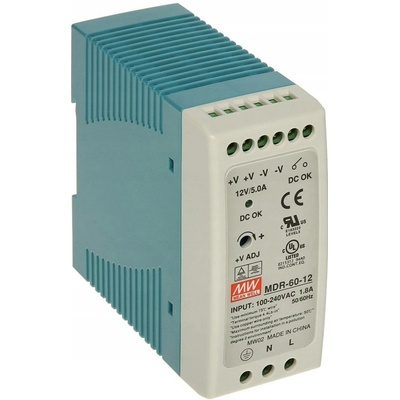 Napájecí zdroj na DIN lištu Mean Well MDR-60-12 12 VDC 5 A 60 W