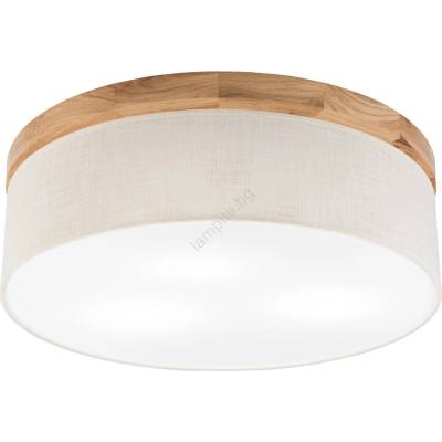 - LED Плафон BELLADONNA 3xE27/15W/230V Ø 50 см кремав/дъб (BG1358)