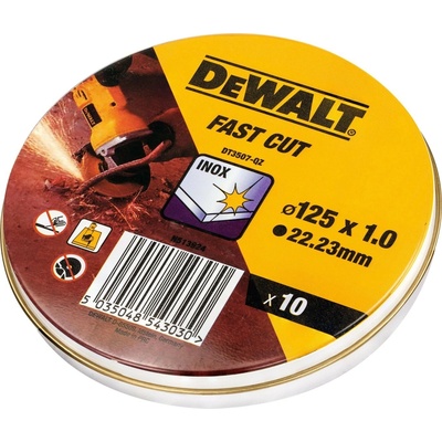 DeWALT Rezný kotúč v kovovej krabičke 125 x 1 mm, 10 ks