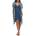 Нощница и халат с екзотични листа в цвят петрол