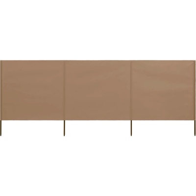 Petrashop 3dílná zástěna proti větru textil 400 x 80 cm taupe