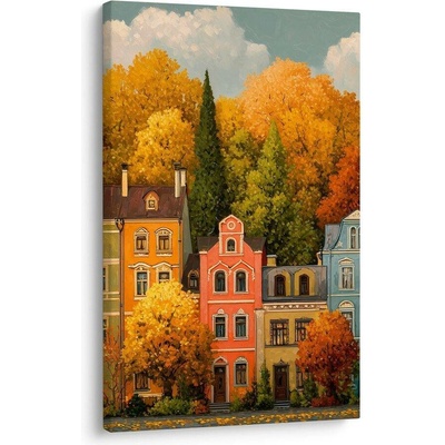 Obraz historické domy v podzimu - 40x60
