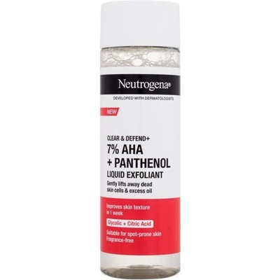 Neutrogena Clear & Defend+ Liquid Exfoliant Tekutý peeling s AHA kyselinami a panthenolom 125 ml