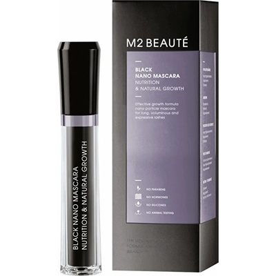 M2 Beauté Black Nano Mascara Nutrition & Natural Growth riasenka Black 6 ml