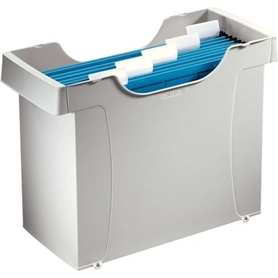 КОНТЕЙНЕР ЗА ВИСЯЩИ ПАПКИ leitz + 5 ПАПКИ СИВ