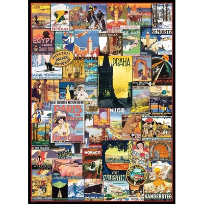 EuroGraphics Travel around the World Vintage Posters 1000 dílků