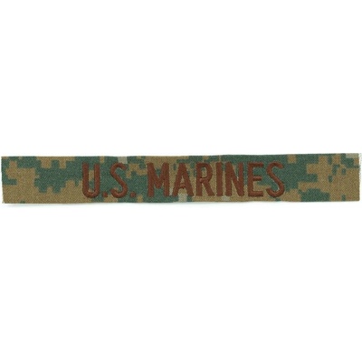 MILITARY RANGE nášivka "U.S. MARINES" hnědá nit MARPAT WOODLAND