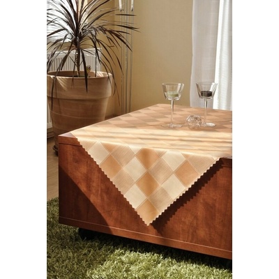 Polášek Ubrus teflon Du-pont č.1801 meruňková 100% polyester Oranžová káro 100% polyester 120x140cm