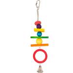 Duvo Plus Acrobate With Colorful Wooden Cubes - Забавна цветна играчка за птици с дървени кубчета, лесно закачане , 38 см