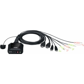 Image 1 of ATEN CS22H : : USB HDMI KVM Switch, 2x 1, 4K, Remote port selector (CS22H)