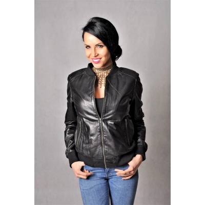 Max Original Leather Dámska kožená bunda-bombér TS15-L006 Black