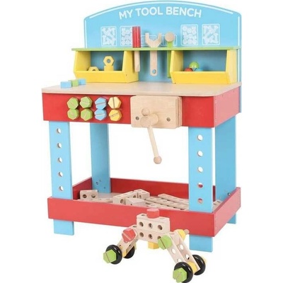 Bigjigs malý kutil pracovní stůl ponk se stavebnicí