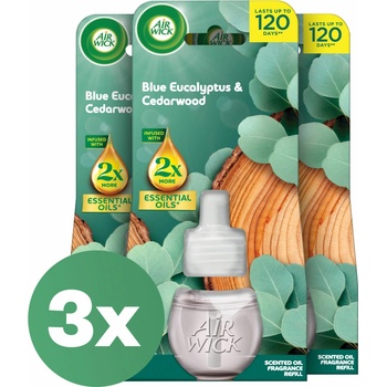 Air Wick Náplň do elektrického osviežovača vzduchu Eucalyptus and Cedar Wood 3 x 19 ml