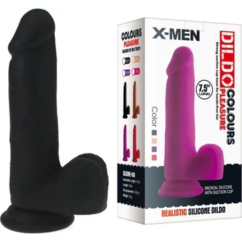 Image 1 of Пенис дилдо с тестиси, колоритна наслада, 19см. - Colours Pleasure Black 6 (XMEN000109)