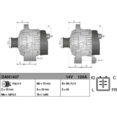 DENSO Alternátor DAN1407
