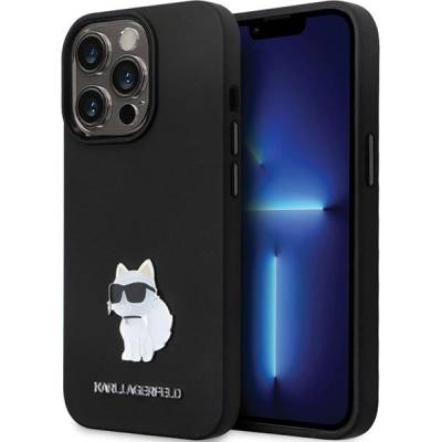 KARL LAGERFELD Кейс Karl Lagerfeld KLHCP13LSMHCNPK за iPhone 13 Pro / 13, черен, Silicone C Metal Pin