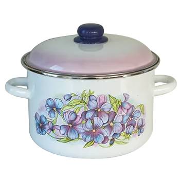 Сталь Эмаль Р-Тенджера 5, 5lt 22cm декор "Белосн. Фиалка" (7RD221M) (012906)