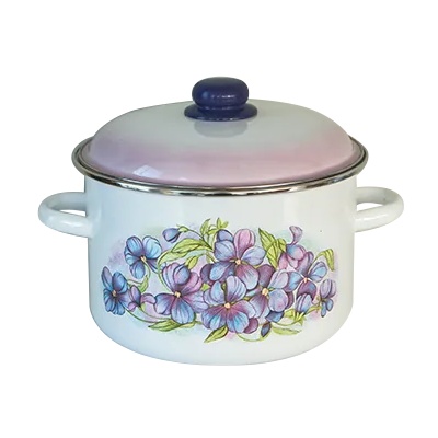 Сталь Эмаль Р-Тенджера 5, 5lt 22cm декор "Белосн. Фиалка" (7RD221M) (012906)