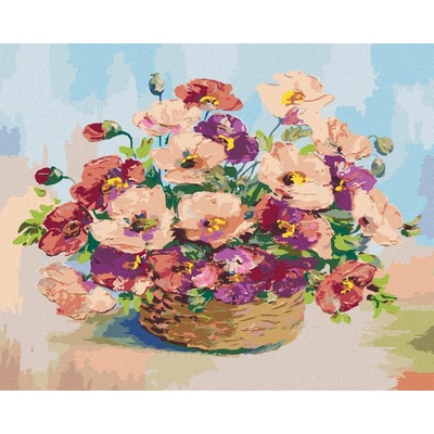 Zuty Malování Podle Čísel Proutěný Košík Vlčího Máku 80 x 100 cm Plátno Rám