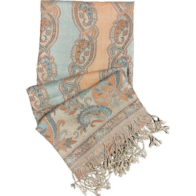 Top textil šála v jemných pastelových tónech