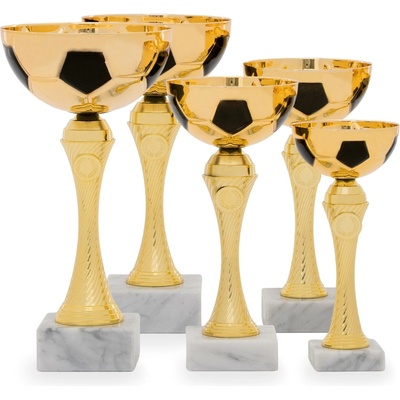 Pohár EDICE FOTBAL výška 23 cm zlatý černý