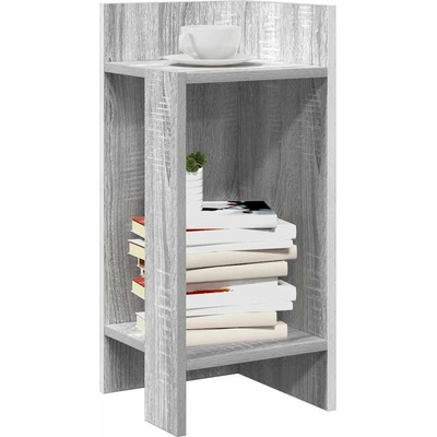 vidaXL Странични маси с рафт, 2 бр, сив сонома, 25, 5x27x60 см (858553)