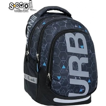 S-Cool Ученическа, анатомична раница scool urban dark blue, олекотена